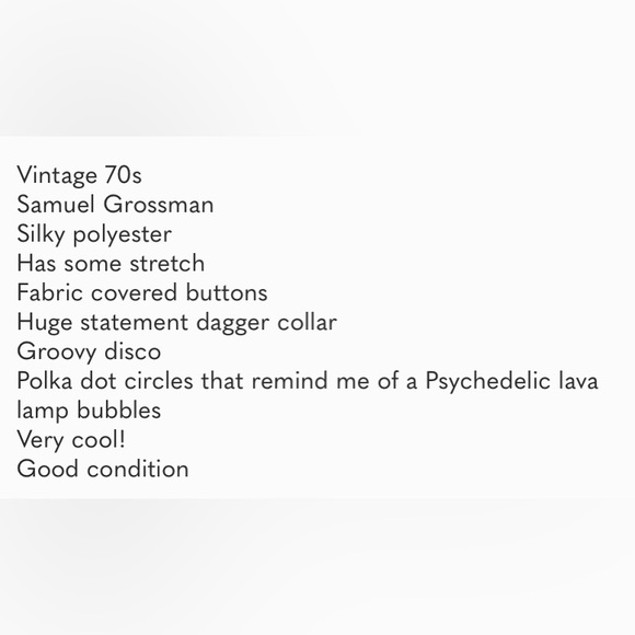 VINTAGE 70s psychedelic disco button down shirt dagger collar rainbow multicolor - Picture 13 of 13